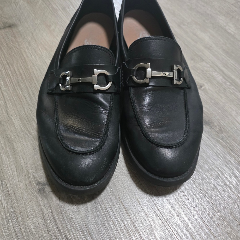 Salvatore Ferragamo Mens 11.5 2E Black Leather Gancini Bit Loafers Made in Italy - Picture 3 of 11